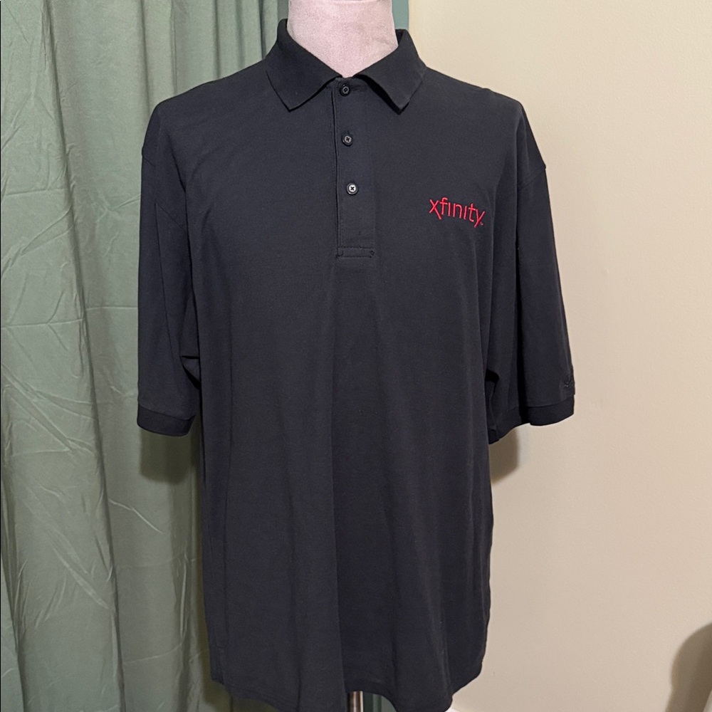 Port Authority Black Polo with Red Xfinity Logo